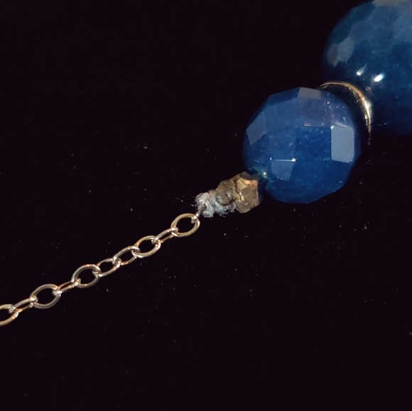 925 Chan Luu Agate Blue Stone and Sterling Disc Necklace Modern Designer - Picture 5 of 12